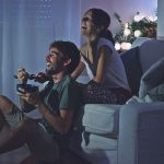 Couple watching movie on streaming services