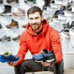 A man shopping for running shoes
