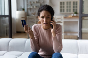 A woman whose credit card info has fallen for scams