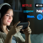 A woman watching on a video streaming platform