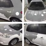 A whole car with the Toyota white paint peeling issue