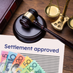 Close-up image of an official court document confirming approval of a class action settlement