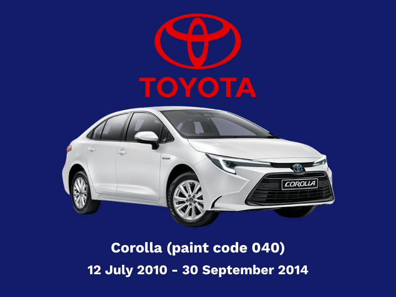 Eligible vehicle for Toyota peeling paint class action