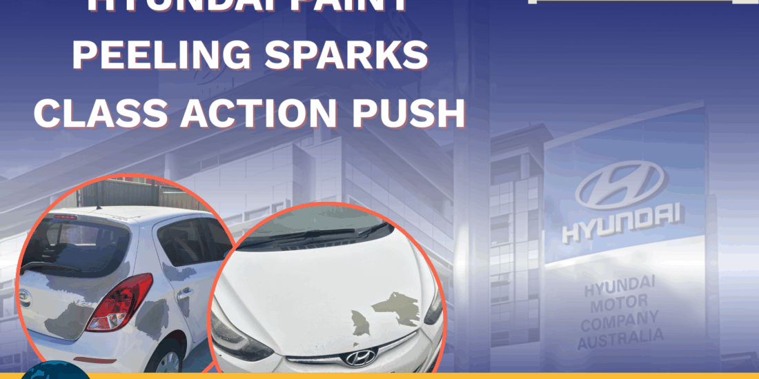 Headline graphic announcing Hyundai paint peeling issues and a growing class action investigation
