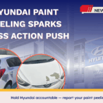 Headline graphic announcing Hyundai paint peeling issues and a growing class action investigation