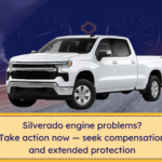 A news style graphic about the GM Silverado engine defects class action