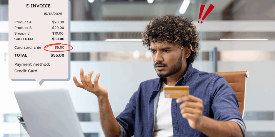 A man shocked to see unexpected fees in his payment transaction