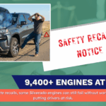 A news style graphic about the GM Silverado 1500 recall